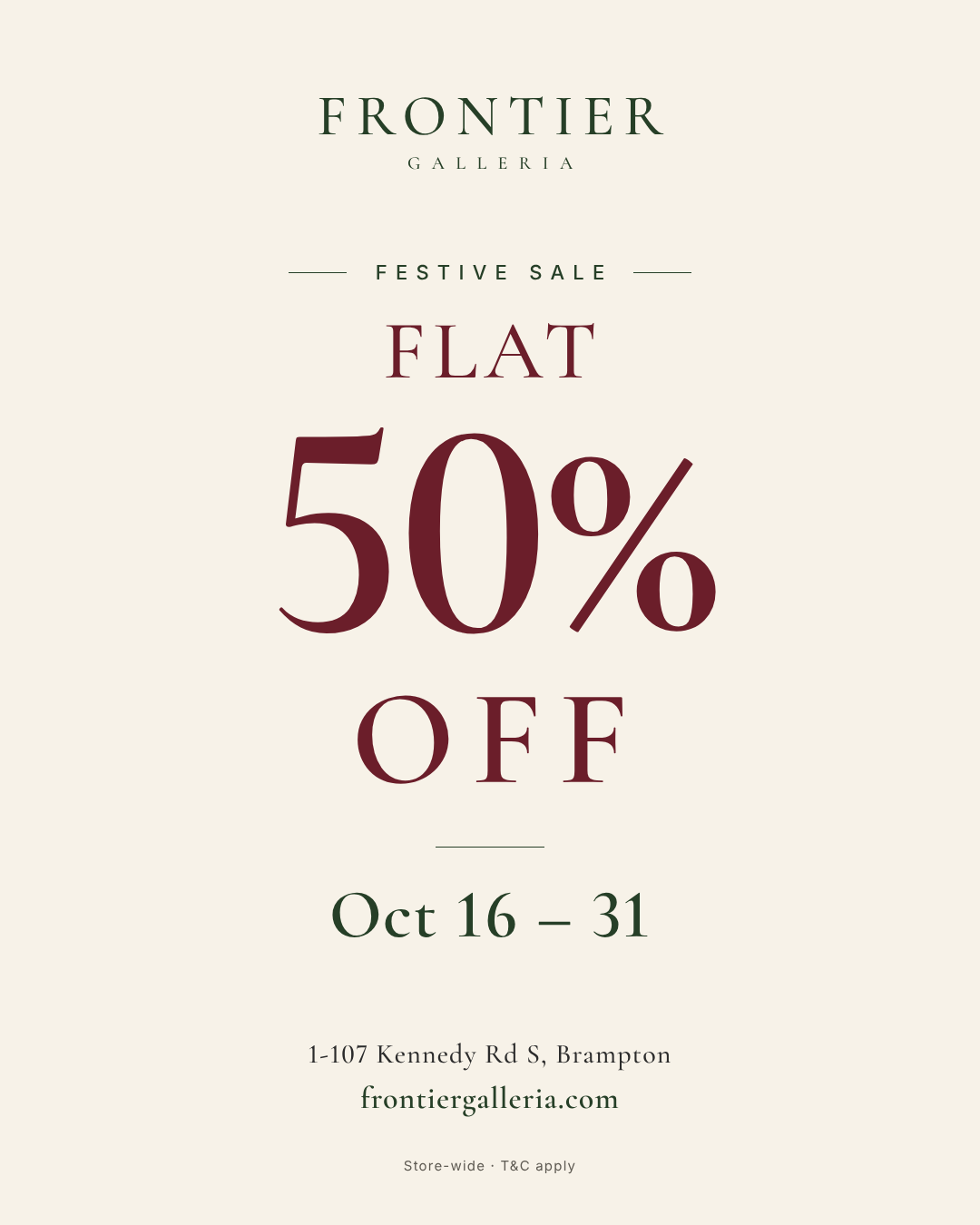 Frontier Galleria announcement